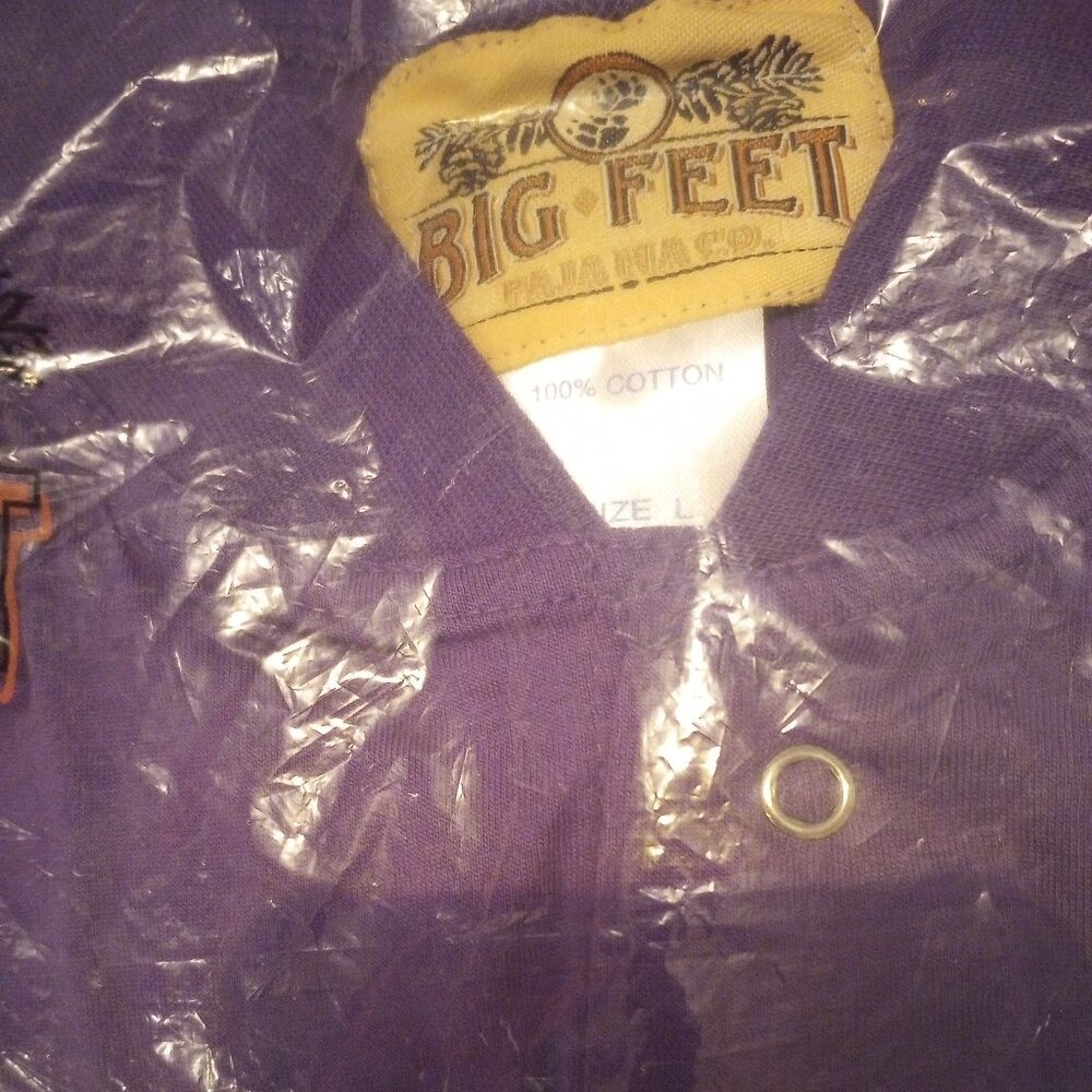 Big feet PJs purple size L brand new in sealed bag! Tags!